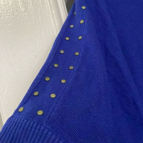 Preowned United States sweater studded shirt sleeve cobalt blue size medium - Picture 3 of 6